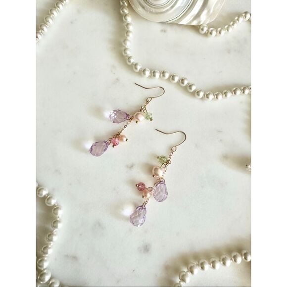 Pastel dangle heated earrings - Picture 5 of 5